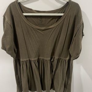 FREE PEOPLE ARMY GREEN TOP